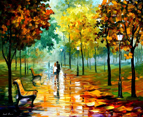 afremov16 AUTUMN LEAFS - Oil Painting on Canvas