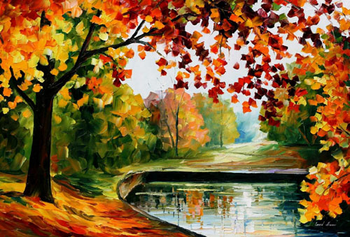 afremov20 FAR HILLS - Original Oil Painting on Canvas