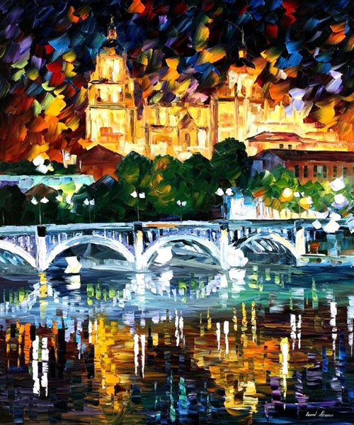 afremov22 SPAIN SALAMANCA - Original Oil Painting