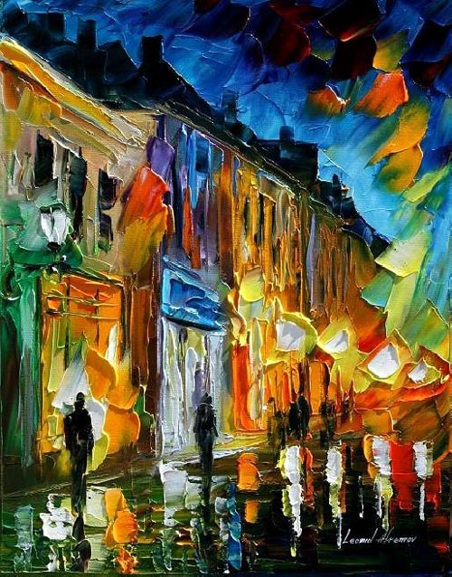 afremov27 MEMORY FLAMES - Original Oil Painting
