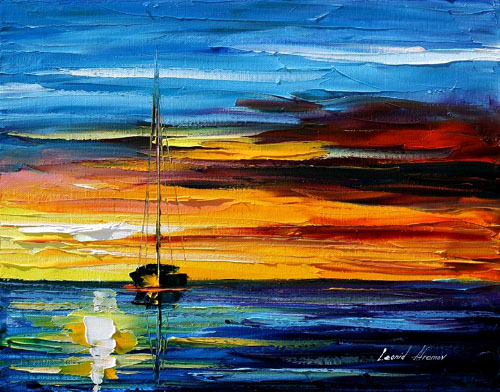 afremov29 DROWNED SUNSET - Original Oil Painting