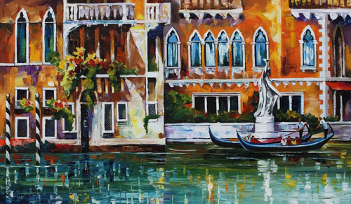 afremov38 VENICE DREAMS NEW - Original Oil Painting