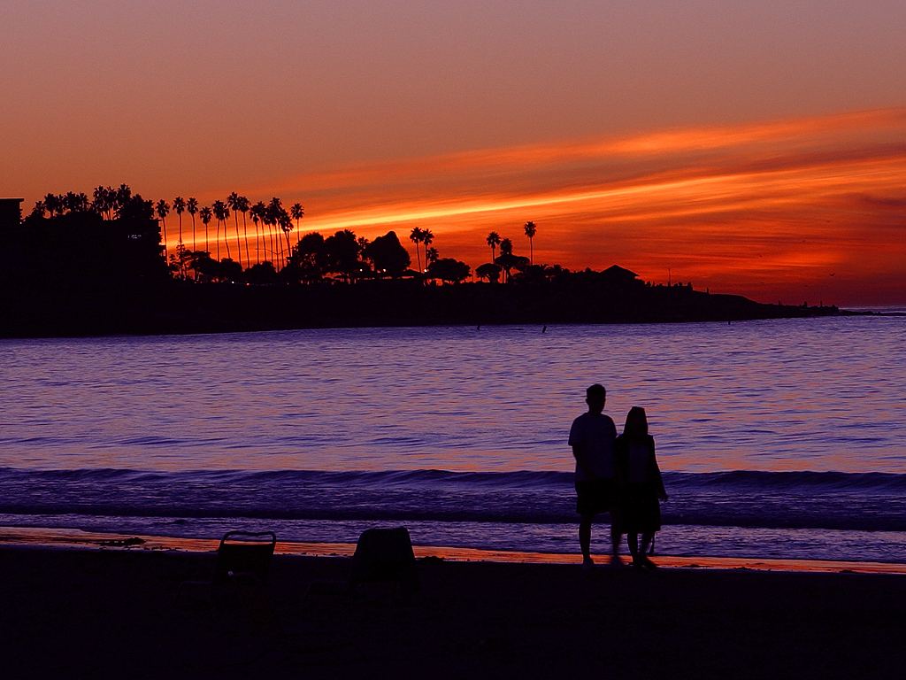 sun set on the beach