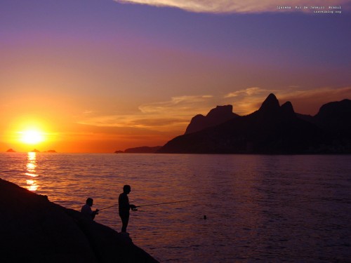 Sunset across Ipanema bay, Rio de Janeiro