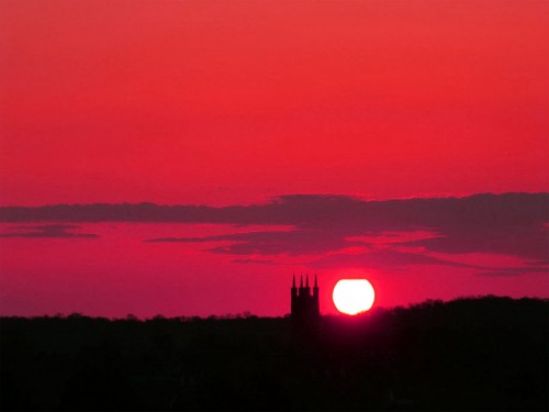sunset37 Sunset over Church, Suffolk, UK