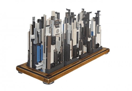 Computer Parts Transformed into Urban Sculptures