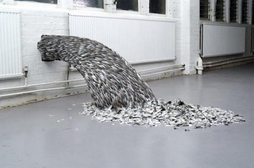 Modern Art Made From Pigeon Feathers