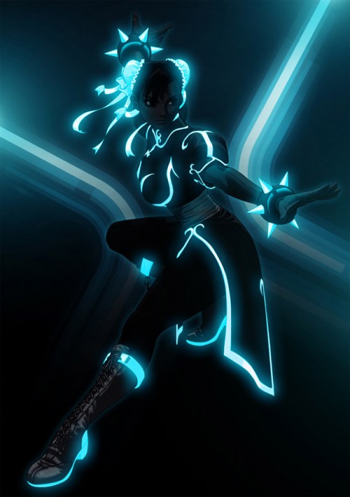 Street Fighter Goes Tron