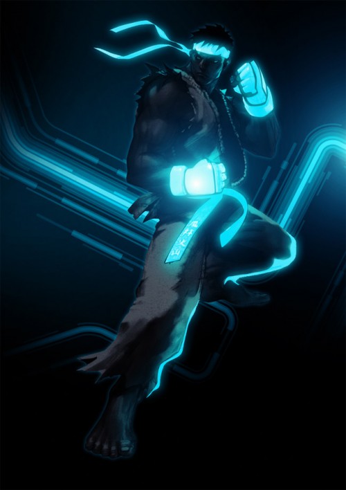 Street Fighter Goes Tron