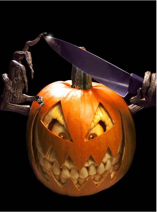 Creepy pumpkin decorations for Halloween - SkitZone.com